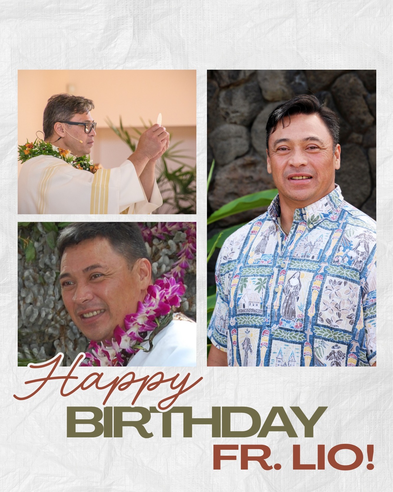 Happy Birthday, Fr. Lio!

Praying as you are celebrated today, you'll sense God's pleasure in you - in your answer to His call, in your commitment to the power of His Word, in your love for His people. Thank you for all you do.